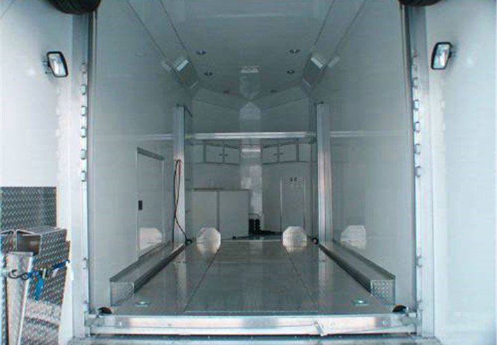 custom car hauler trailer interior