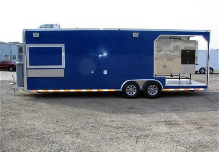 Blue BBQ trailer