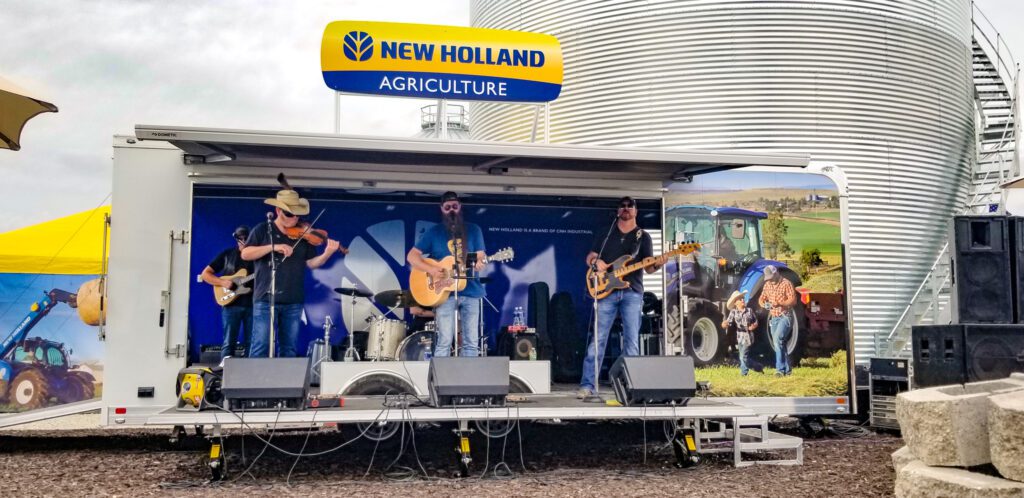 New Holland Agriculture stage trailer
